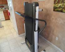 the treadmill in its folded state